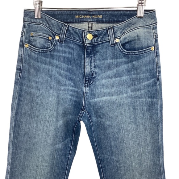 Michael Kors Selma Flare Denim Jeans Size 4 Long‎ Inseam Tall Jeans - Picture 2 of 10